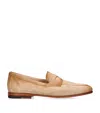 Santoni Suede Carlos Penny Loafers In Beige