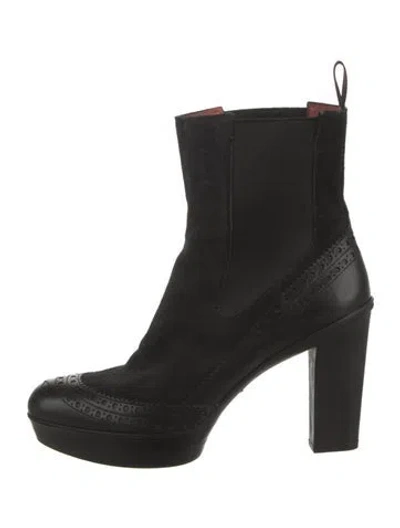 Pre-owned Santoni Suede Chelsea Boots In Black