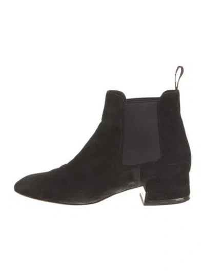 Pre-owned Santoni Suede Chelsea Boots In Black