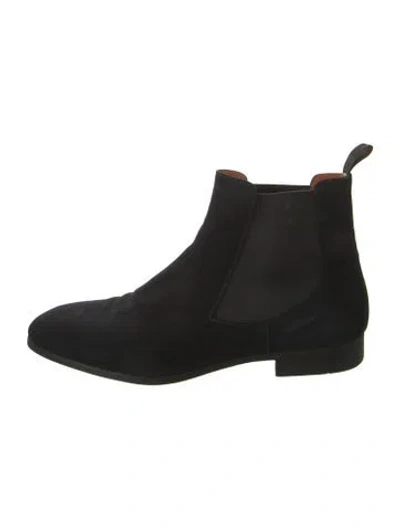 Pre-owned Santoni Suede Chelsea Boots In Black