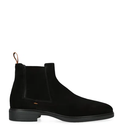 SANTONI SUEDE CHELSEA BOOTS