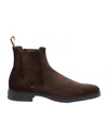 Santoni Suede Chelsea Boots In Black