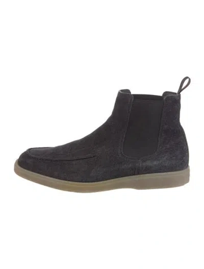 Pre-owned Santoni Suede Chelsea Boots In Blue