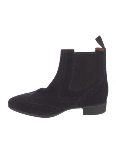 Pre-owned Santoni Suede Chelsea Boots In Blue