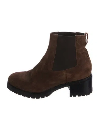 Pre-owned Santoni Suede Chelsea Boots In Brown