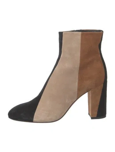 Pre-owned Santoni Suede Colorblock Pattern Boots In Neutrals