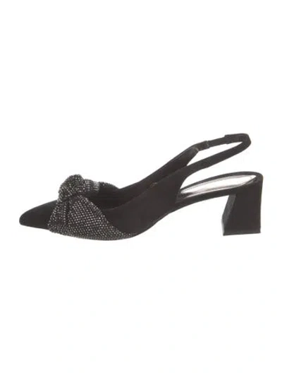 Pre-owned Santoni Suede Crystal Embellishments Slingback Pumps In Multi