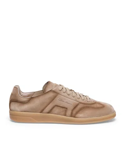 SANTONI SUEDE DBS OLYMPIC SNEAKERS