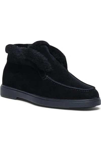 Santoni Suede Desert Boot In Black