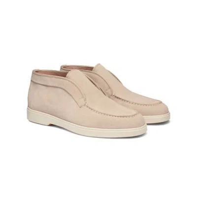 Santoni Suede Desert Boot In Neutral