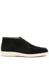 Santoni The Same Color Sewing Loafer Shoes In Black