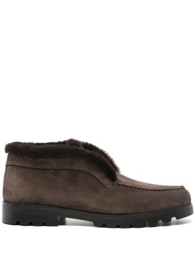 Santoni Suede Desert Boots In Brown