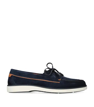 Santoni Suede Detroit Boat Shoes