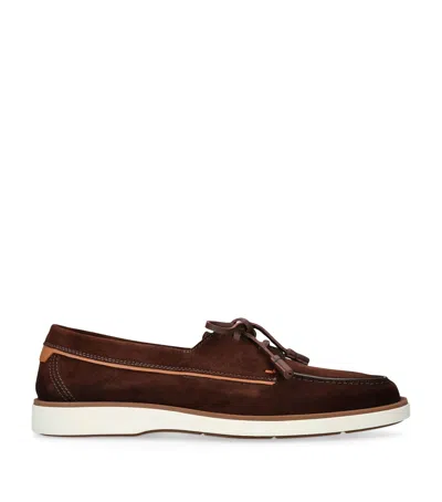 Santoni Suede Detroit Boat Shoes