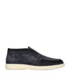 SANTONI SUEDE DETROIT HIGH-TOP LOAFERS