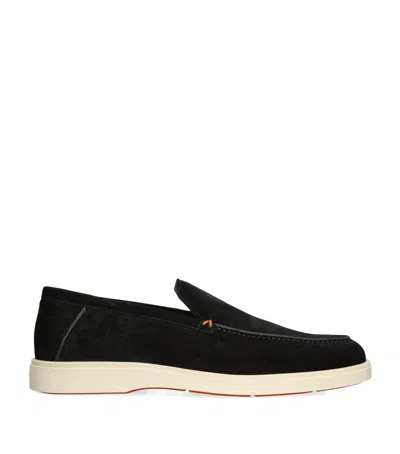 SANTONI SUEDE DETROIT LOAFERS