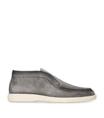 SANTONI SUEDE DETROIT LOAFERS