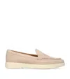 Santoni Closed-design Pink Leather Loafers With Plush Lining In Pink