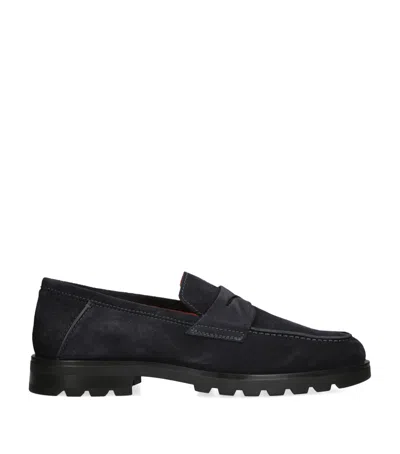 Santoni Suede Detroit Roccia Loafers