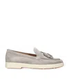 Santoni Suede Feudal Loafers In Brown
