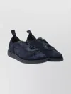 Santoni Suede Finish Sneakers Pull Tab In Blue