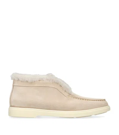SANTONI SUEDE FORTUNE ANKLE BOOTS
