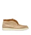Santoni Suede Fortune Ankle Boots In Beige