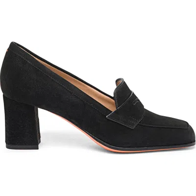 Santoni Suede High-heel Pump In Animal Print