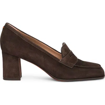 Santoni Suede High-heel Pump In Animal Print