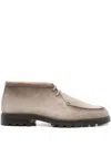 Santoni Ankle Boots Lace-up Round Toe In Gray