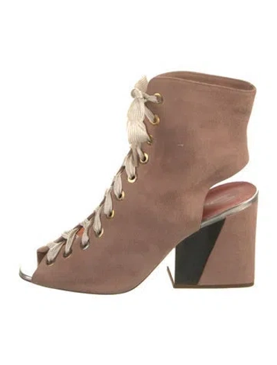 Pre-owned Santoni Suede Lace-up Boots In Pink