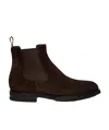 Santoni Brown Suede Chelsea Boots In Black