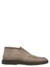 Santoni Suede Leather Desert Boot In Brown