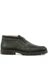 Santoni Suede Lace-up Shoes Rubber Sole In Black