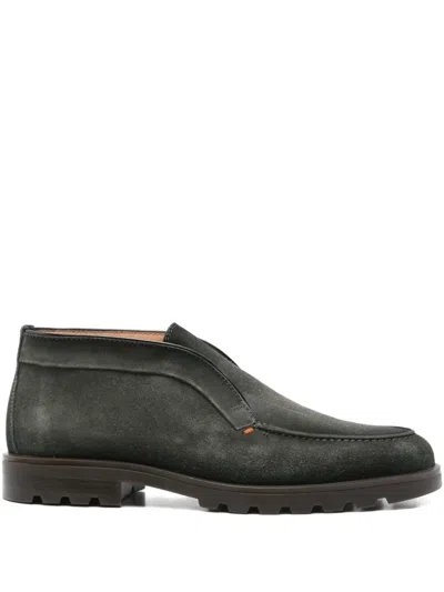 Santoni Suede Leather Slip-on Boots