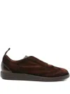 Santoni Suede-leather Sneakers In Brown