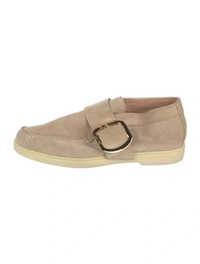 Pre-owned Santoni Suede Loafer Sneakers In Neutrals