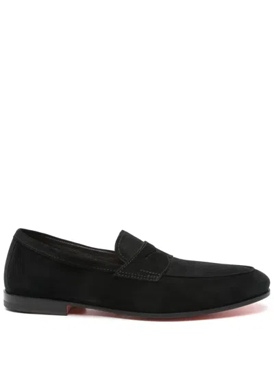 SANTONI SUEDE LOAFERS