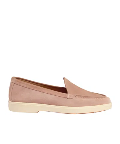Santoni Suede Loafers In Pink