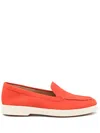 Santoni Suede Loafers In Red