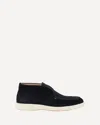 Santoni Midnight Blue Suede Digits Ankle Boots In Black