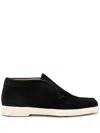 Santoni Suede Desert Boot In Black