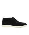 Santoni Women's Black Suede Desert Boot In Black