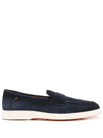 SANTONI SUEDE LOAFERS