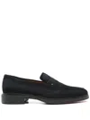Santoni Men's Blue Suede Easy Loafer In Blue