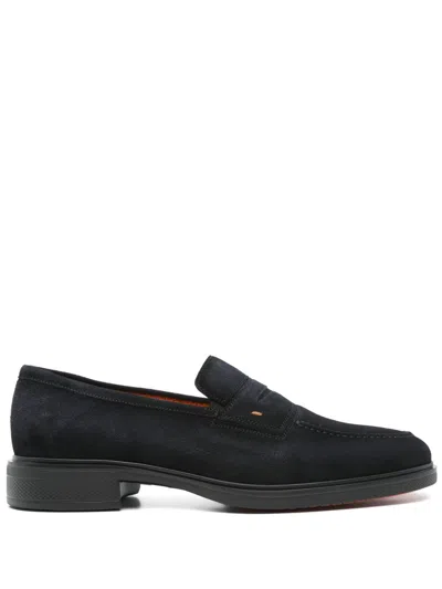 SANTONI SUEDE LOAFERS