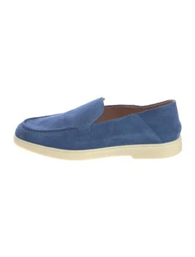 Pre-owned Santoni Suede Loafers In Blue