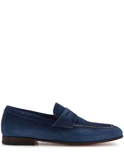 SANTONI SUEDE LOAFERS