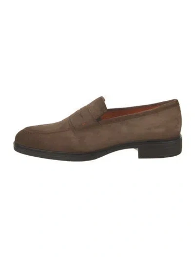 Pre-owned Santoni Suede Loafers In Brown