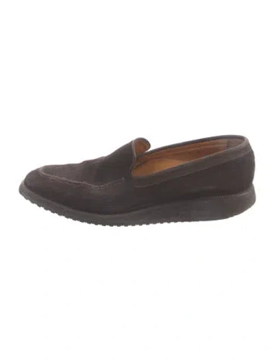 Pre-owned Santoni Suede Loafers In Brown